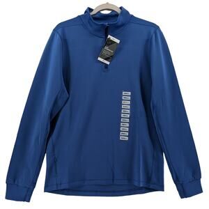 Members Mark Tech Knit 1/4 Zip Pullover Mens Small Blue Sweatshirt Sweater Soft‎
